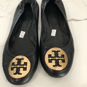 Tory Burch size 7 flats gold hardware